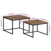 Nesting Coffee Tables Table End 2 pcs Solid Wood Teak vidaXL