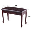 Piano Bench W/ Padded Cushion PU Leather Piano Stool Double Duet Seat w/Storage