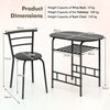 3-Piece Dining Table Set Kitchen Table and Chairs-Black