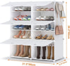 Shoe Storage Oversized 2 x 5 Tier Shoe Rack Box for 20 Pair Shoes White