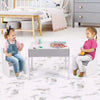 Kids Table and Chair Set 4-in-1 Wooden Activity Table and 2 Chairs for Drawing