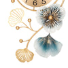 Large Wall Clock Silent Elegant Decorative Floral Gold Flower Leaf Clock 83cm