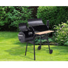 57cm Charcoal Grill BBQ with Thermometer, Stand Wheels& Cooker with Porcelain