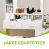Dressing Table & Stool Set with LED Mirror, Drawers, Power Outlet, Bedroom