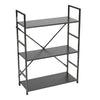 2/3/4/5 Shelf Metal Framed Wooden Bookcase Industrial Modern Bookshelf Display