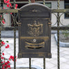 Large Vintage Outdoor Lockable Letter Post Box Mailbox Wall Mounted Secure Mail