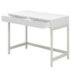 2 Drawers Workstation Writing PC Laptop Computer Table Front Office Desk White