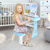 Electronic Kids Piano Toy with Stool 8 Rhythms & 8 Instruments-Blue