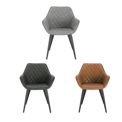 1/2/4/6x Dining Chair Faux Leather Padded Seat Armchair Kitchen Reception Chair