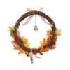 Halloween Autumn Maple Leaves Wreath Front Door Garland Hanging Plants with LED