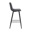 Set of 2 Velvet Chairs High Back Bar Stools Footrest Backrest Metal Legs Pub