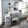 Modern Dressing Table Vanity Set with LED Mirror Cabinet Stool 4 Drawers Gift UK