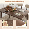 5-Piece Dining Table Set for 4 Farmhouse Wooden Table & 4 Chairs-Brown