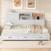 Daybed Frame Double Guest Bed with Sliding Door Cabinet