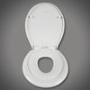 2-in-1 Family Toilet Seat Kid Adult Soft Close Seat Quick Release Hinges White