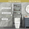 Over The Toilet Storage Cabinet Free Standing Toilet Rack w/ Doors White
