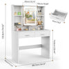 Dressing Table w/ LED Lights Mirror Drawers Adjustable Rack Vanity Makeup Desk i