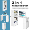 Computer Desk Wooden PC Laptop Table Writing Workstation 6-Tier Storage Shelves