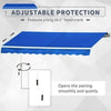 Retractable Manual Awning Canopy Garden Patio Sun Shade Shelter Porch Cover Blue
