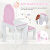 2 in 1 Kids Vanity Table and Chair Set Princess Makeup Dressing Table Writing