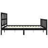 Bed Frame with Headboard Black 200x200 Solid Wood V5N9
