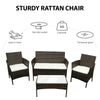 Rattan Garden Furniture Set 4 Piece Patio Table Chairs Sofa Outdoor Conservatory