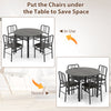 5 Piece Dining Table Set Round Kitchen Table & 4 Chairs-Gray