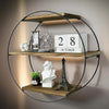 Industrial Round Wall Shelf Floating Shelves Hanging Rack Living Room Dec
