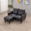 2 Seater faux leather/Linen Fabric Love Seat Sofa Armchair with Footstool Couch