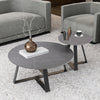 2pcs Anti-Dirty Marble Nesting Coffee Table Premium Grey Stacking End Side Table
