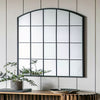Vintage Outdoor Garden Large Mirror Arch Metal Black Frame Hanging Wall Mounted