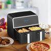 Digital Air Fryer Double Baskets 1700W Power Oven LCD Non-stick Oil Free 4.5L*2