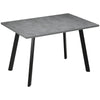 Modern Dining Table with Cement Effect Top & Steel Legs for Kitchen, Dining Room