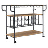 3 Tier Metal Frame Wood Top Storage Rack Kitchen Storage Dining Cart UK