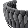 Rotatable Velvet Dining Chair with Metal Legs Kitchen Chair Swivel Modern Grey
