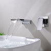 Bathroom Brass Wall Mounted Waterfall Spout Sink Faucet Basin Mixer Taps UK