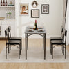 5 Piece Dining Table and Chairs Set Wooden Space Saving with Metal Frame Kitchen