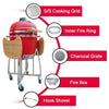 Kamado 23.5 Inch XL Ceramic BBQ Grill Smoker Charcoal Egg BBQ Smoker Oven