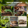 PawHut Glass Terrarium, Reptile Vivarium with Stone Background, Black