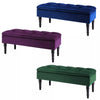 Velvet Upholstered Footstool Seat Bench w/Storage Box Chair Ottoman Pouffe Stool
