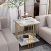 High-grade Natural Marble Square Side End Table Coffee Accent Table Metal Frame