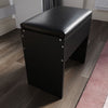 Modern LED Black Dressing Mirrored Makeup Table Vanity Set with Stool & Drawer