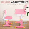 Kids Desk Chair Set School Student Child Kids Study Table Height Adjustable Pink