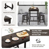 Modern 5 PCS Dining Set Kitchen Counter Height Table w/ 4 Upholstered Stools