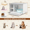Cat Litter Box Enclosure Furniture Kitty Washroom Hidden Cabinet Front Flip Open