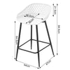 Woltu 2pcs White Bar Stools Breakfast Kitchen Chair with Footrest and Backrest