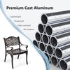 Set of 2 Outdoor Patio Dining Chairs Cast Aluminum Bistro Chairs with Armrests