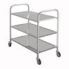 3 Tier Kitchen Hotel Trolley Stainless Steel with Wheels Bar Serving Catering UK