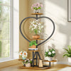 Strong Metal Plant Rack Floor Heart Shape Garden Flower Stand with 5 Pot Holders
