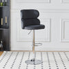 Set of 2 Black Velvet Bar Stools High Back Breakfast Kitchen Chair Bar Bistro